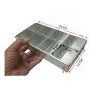 Brownie Cake Mold with dividers, size 20x10x4 cm @5x5x4 cm - 8 pcs
