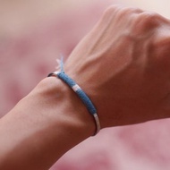 年度新品 京都絕色【金閣與銀閣】復刻 富士染 留白淺藍 鈦鋼手鐲