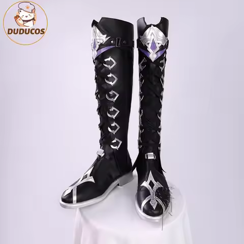 IN STOCK Flins Shoes Game Genshin Impact DUDU Men Long Black Boots Kyryll Chudomirovich Flins Hallow
