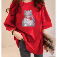 [AMYGO] M-5XL Tshirt Women Loose T Shirt Woman 2Y623 T shirt Blouse T shirt Plus Size Tshirt Clothes