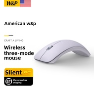 W&P เมาส์ไร้สายบลูทูธเงียบเมาส์ไร้สายสามโหมดบลูทูธโทนแสงตามหลักสรีรศาสตร์ชาร์จสําหรับ MacBook โน้ตบุ