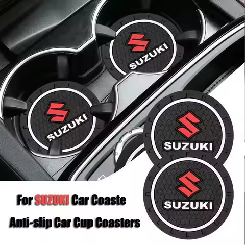 Universal Car Water Cup Coaster Silicone 2Pcs For Suzuki Swift SX4 Alto Ignis Jimny Vitara Baleno AX