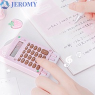 JEROMY Mini Calculator, Musical Note Printed Lightweight Piano Shape Calculator, Cute Pink Cream Col