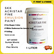 [1 Liter] SKK Acristar Fine Pro White &amp; AF12000 Super White Emulsion Paint Interior Wall and Ceiling Cat Putih Undercoat