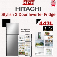 Hitachi 2 Door Inverter Fridge Refrigerator (443L) R-VX490PM9 Peti Sejuk 电冰箱