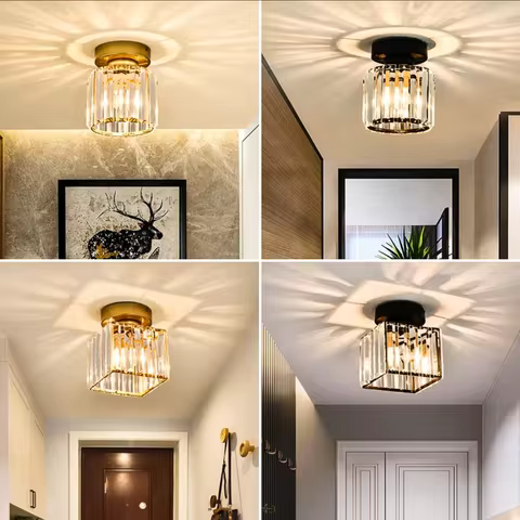 Nordic LED Crystal Glass Ceiling lamp Aisle Corridor E27 Lamp For Living Room Bedroom Home Ceiling L