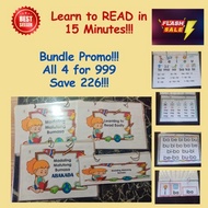 Bundle All 4 for 999/Laminated Reading Materials for Kids/ Charts/Flash cards for Beg