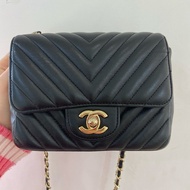 CHANEL MINI SQUARE 17cm 黑金