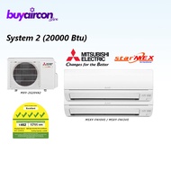 (R410A) Mitsubishi Electric Starmex System 2 Aircon  - MXY-2G20VA2, 5 Ticks, Free Installation for 25 Feet/Fan-coil