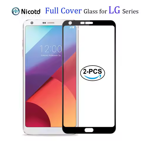 2-1PCS Full Cover Tempered Glass For LG G6 V20 V30 V40 V50 G8 G8S ThinQ W10 W30 K10 K30 K40S Stylo 5