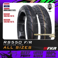 TAYAR MOTORSIKAL FKR RS550 RS550R RS550F TUBELESS TYRE 100/80-16, 120/80-16 (BUNGA TAJAM PATTERN)