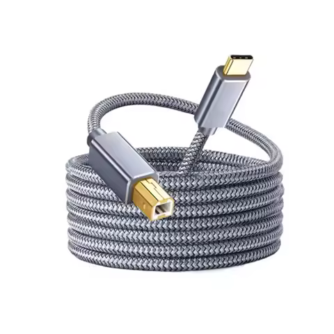 0.5m 1m 2m 3m Nylon Braided Laptop Scanner cable usb c Type-C to USB B 2.0 Printer Cable High Speed 