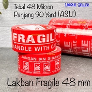 MERAH Fragile Red Duct 48mm x 90 Yard Thickness 48 MIKRON Do Not Throw Mil Duct Tape/ Do Not Throw 2