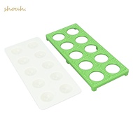 SHOUH Ravioli Maker Press, Aluminum Alloy ABS Green Silver Ravioli Mold, Durable 10 Holes Efficient 