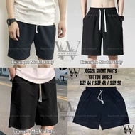 Size 44/ 48/50 Plain Jogger Short Pants Cotton Unisex Seluar Pendek