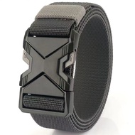 Men Belt  Strength Elastic Fiber Belt   Metal Buckle Sports Belt Adjustable Length