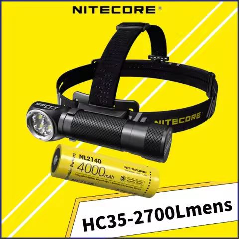 NITECORE HC35 USB Rechargeable Headlamp 2700 Lumen L-shaped HeadLight With NL2140HP 4000mAh Battery 