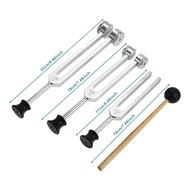 【QUT】-4 Pack Tuning Fork Set(128Hz 256Hz 512Hz)with Tuning Fork Hammer for Sound Sound Vibration Too