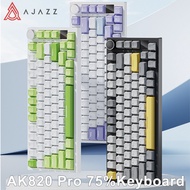 【Local Delivery】Ajazz Ak820 Pro RGB Tri-Mode Gaming Mechanical Keyboard 82 Key Bluetooth 2.4GHz Wire