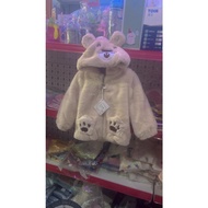 Super warm 2-layer rabbit ear fur coat for children 3 years old to 7 years old