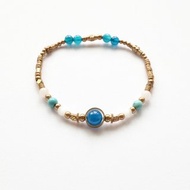 黃銅手鍊 | 藍瑪瑙 | 摩根石