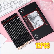 12Pcs Charcoal Drawing Pencil 2H HF HB B 2B 3B 4B 5B 6B 7B 8B For Painting And Coloring Art Sketchin