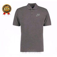 - Kaos Polo Distro Men Short Sleeve Logo NK Text Lite - Kaos Distro100% Catoon Print Gray