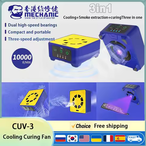 MECHANIC CUV-3 Cooling Curing Fan 3S cooling for Motherboard Fast Heat Dissipation UV Curing Solderi