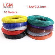 10 Meters PVC Wire 18AWG 2.1mm Flexible Cable Insulated Tin-plated Copper Environmental LED Line DIY