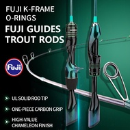 CEMREO Light Weight UL Fishing Rod 1.5m-1.8m Solid Tip Trout Rod Fuji Guides One-piece Carbon Grip S