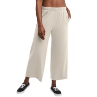 Hanes Women's Originals Wide Leg Crop Pants, Retro Lightweight French Terry Pants, 25"