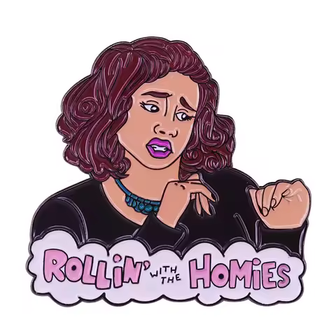 Clueless Pin Badge Brittany Murphy as Tai in the classic movie scene where she sings Rollin with the
