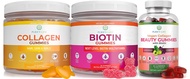 Purify Life Marine Collagen, Biotin, & Vegan Collagen Bundle, Gummies for Hair Skin and Nails (Bulk 