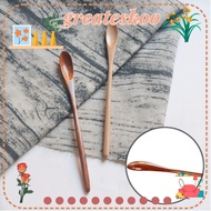 GREATESKOO Wooden Spoon Kitchen Dining Tableware Japanese Kids Spoon Rice Soup Honey Tea Scoops