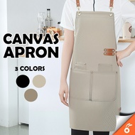 6322 RIONA Apron Kanvas Tebal Kalis Air untuk Dapur Barista Apron Dapur Kalis Air