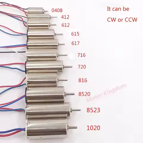 DC 3V-3.7V Mini Coreless Motor 412,612,615,617.716,720,816,8520,1020 High Speed Magnetic Motor RC Dr