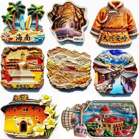 China Lhasa Shangri La Nanjing Gulangyu Fridge Magnets Message Board Decorative Travel Souvenir Refr