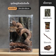 JILAIYAO | ที่อยู่อาศัยสัตว์เลี้ยงจากอะคริลิค แบบเปิดด้านหน้า สำหรับงูและ gekko