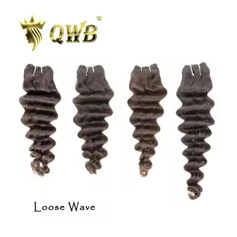 Queen Weave Beauty Loose Wave 4 Bundles Deal Brazilian 100% Human Hair Unprocessed Natural Color 12-