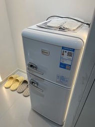 復古冰箱家用小型網紅高顏值家用雙門冰箱節能冷藏冷凍小冰箱Retro-style small home refrigerator, popular online, high-value double-d