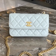 CHANEL香奈兒 Classic Flap CF 23S 山茶花調節扣鏈條菱格小金球 小羊皮 單肩