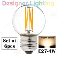 Designer Lighting [6pcs] 4w Led E27 Bulb Ping Pong Bulb Clear Globe Led Bulb Mentol LED Warmwhite Bu