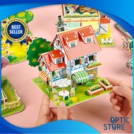 OPTIC 6354 3D Puzzle Paper House 3D Educational Toys for Children DIY Puzzle Paper House/ Educationa