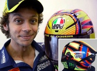 Helm replika agv Soleluna Qatar VR46 copy ori size L international logo tanam (bukan sticker) tanpa