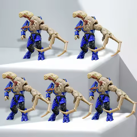 5Pcs Mega Construx Flood Combat Form Covenant Elite (Dark Blue)