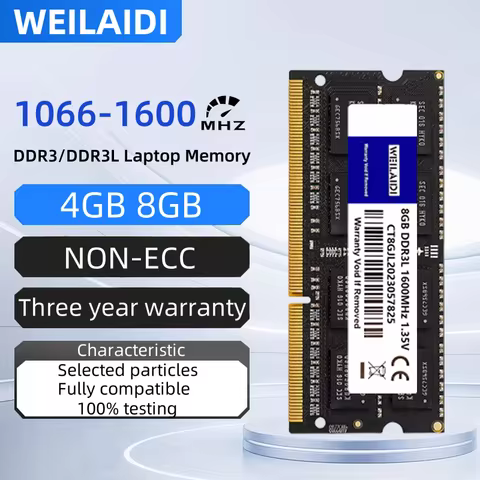 DDR3 DDR3L 4GB 8GB Laptop Memory Ram PC3-1066 1333 1600Mhz PC3L-8500 10600 12800 204Pin Notebook Non
