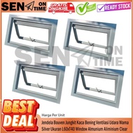 Silver Bouven Window Size L60 x H40 Bouvenlight Clear Glass Tilt Air Ventilation L60 x H40 40 60 40x
