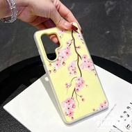 Simple Pink Flowers Candy Color Phone Case For Samsung Galaxy S22 S24 Plus Ultra FE M12 F12 M10S F05