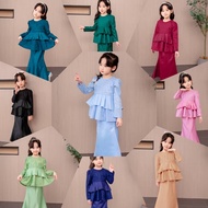 Baju Kurung Moden Budak Perempuan Baju Raya Sedondon Ibu Anak Baby Blue Hitam Nude