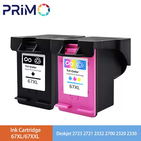 Rechargeable Refillable Ink Cartridges for HP 67 67XL Deskjet 2723 1225 2755 4152 4155 4158 4200 Env